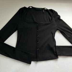 Helmut Lang SQUARE NECK CARDIGAN $225